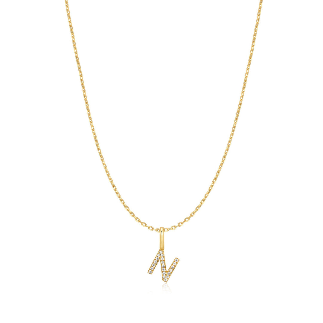 Ania Haie Gold Letter N Initial Necklace - B &amp; S Lyncris Jewellers