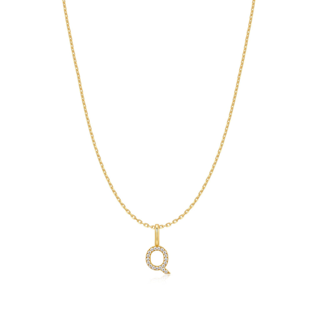 Ania Haie Gold Letter Q Initial Necklace - B &amp; S Lyncris Jewellers