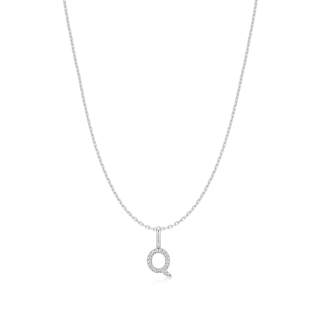 Ania Haie Silver Letter Q Initial Necklace - B &amp; S Lyncris Jewellers