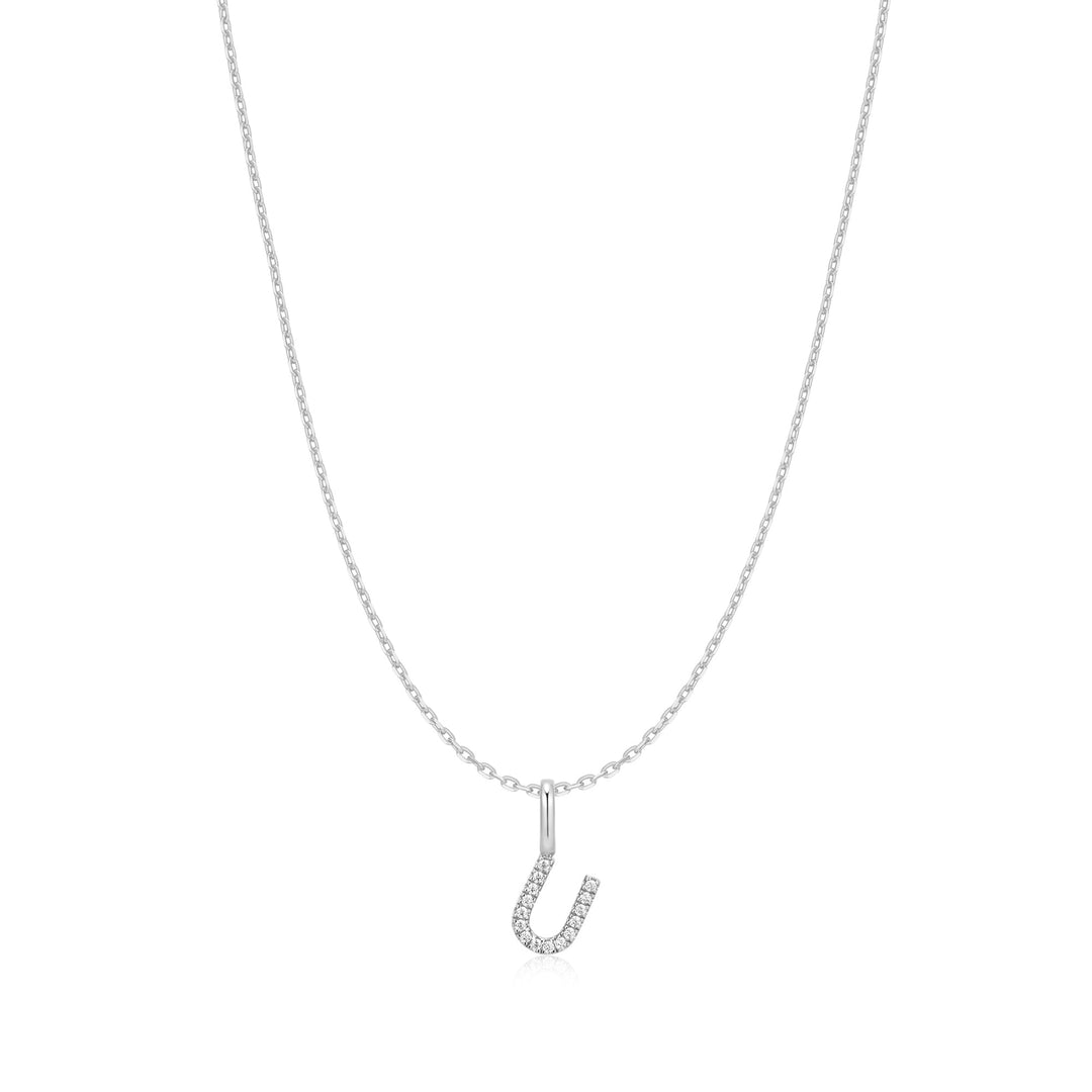Ania Haie Silver Letter U Initial Necklace - B &amp; S Lyncris Jewellers