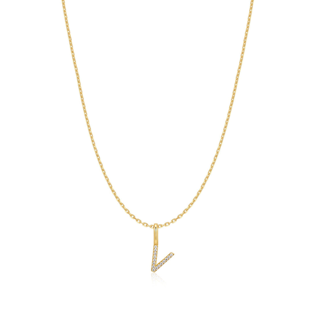 Ania Haie Gold Letter V Initial Necklace - B &amp; S Lyncris Jewellers