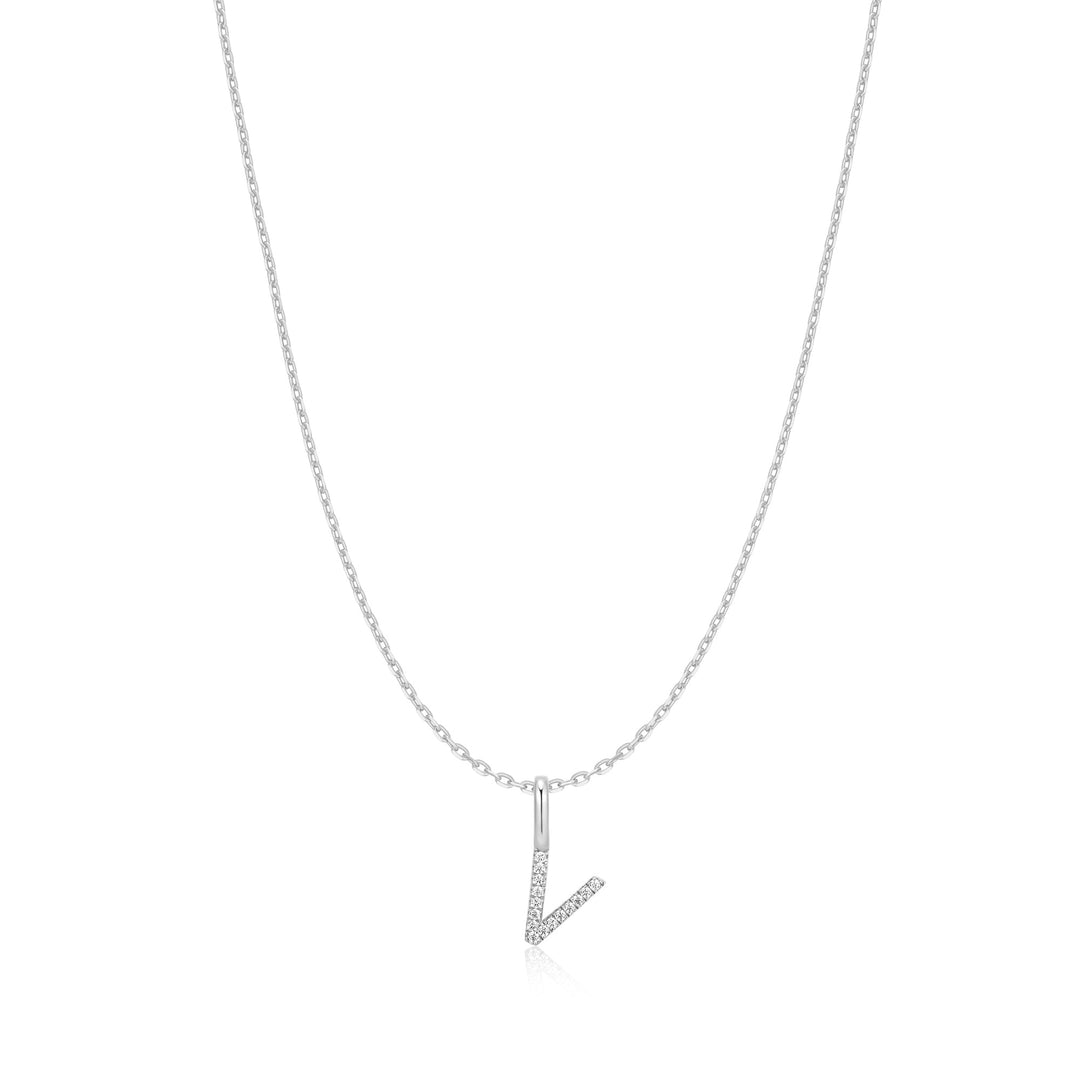 Ania Haie Silver Letter V Initial Necklace - B &amp; S Lyncris Jewellers