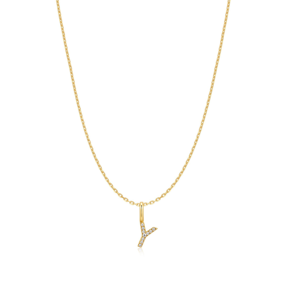 Ania Haie Gold Letter Y Initial Necklace - B &amp; S Lyncris Jewellers