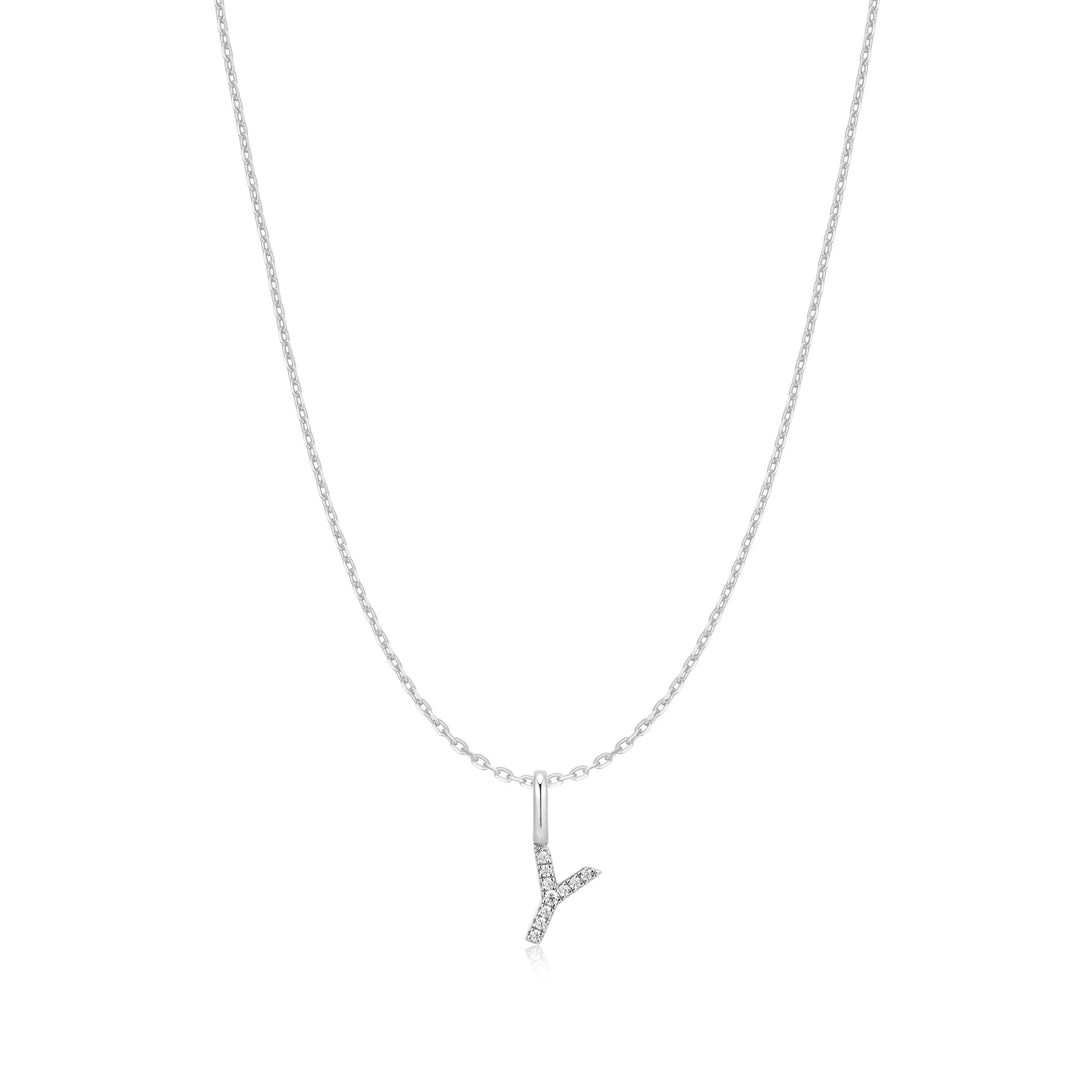 Ania Haie Silver Letter Y Initial Necklace - B &amp; S Lyncris Jewellers