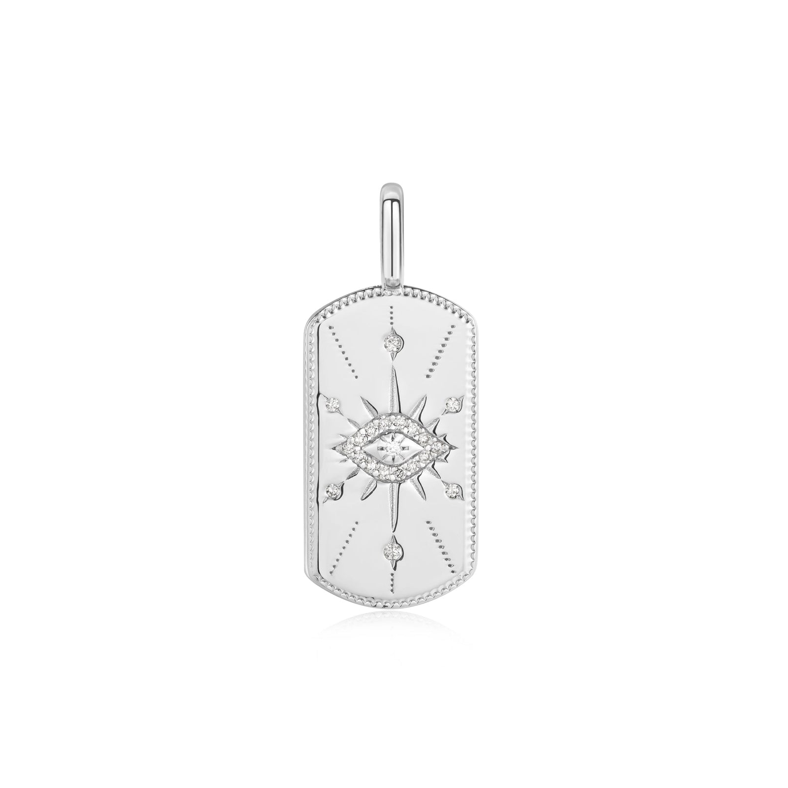 Ania Haie Silver Evil Eye Tag Charm - B & S Lyncris Jewellers