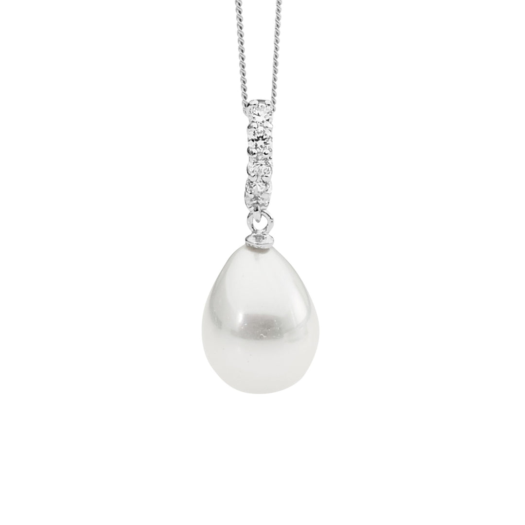 Ellani Sterling Silver Enhancer Pearl Necklace