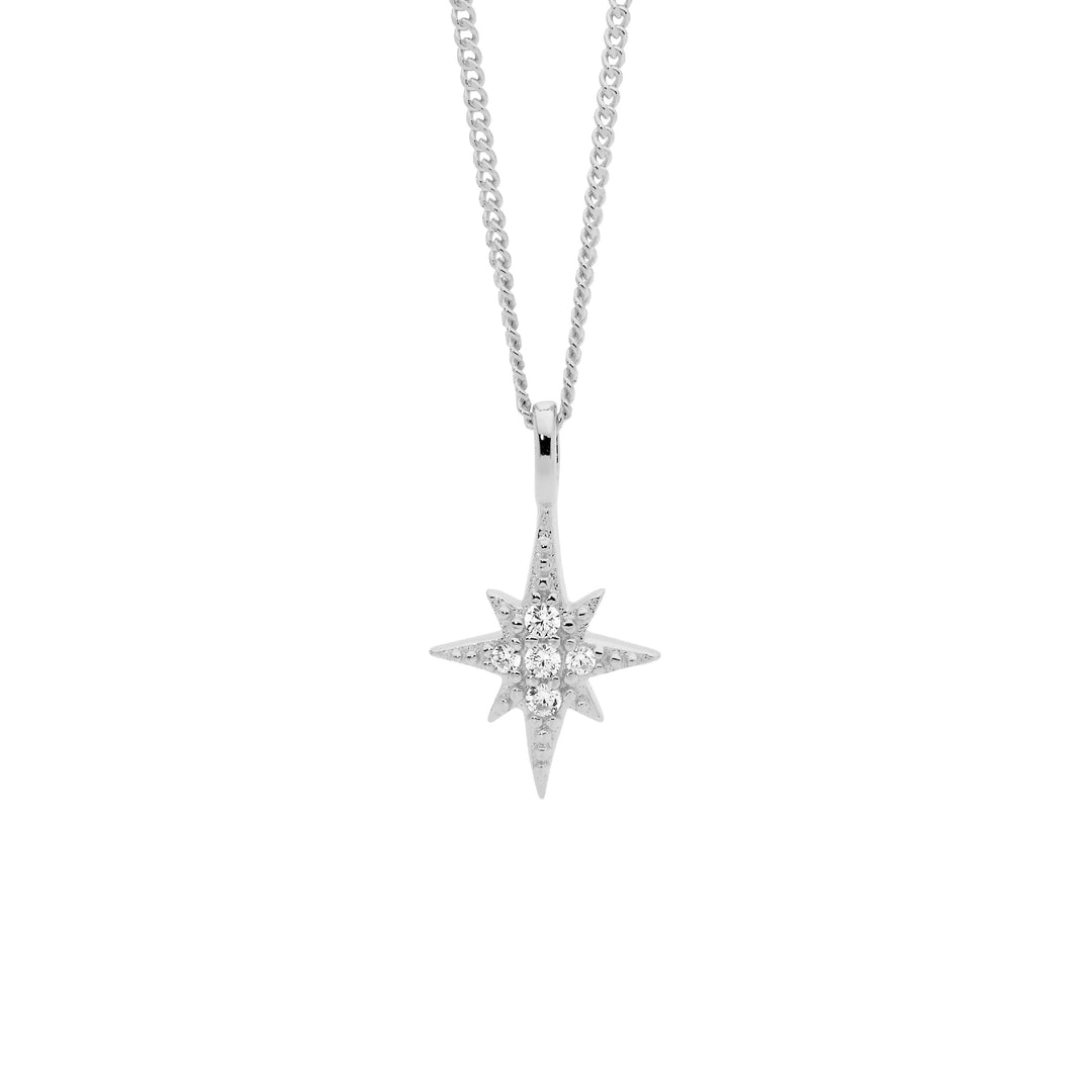 Ellani Sterling Silver Star Necklace