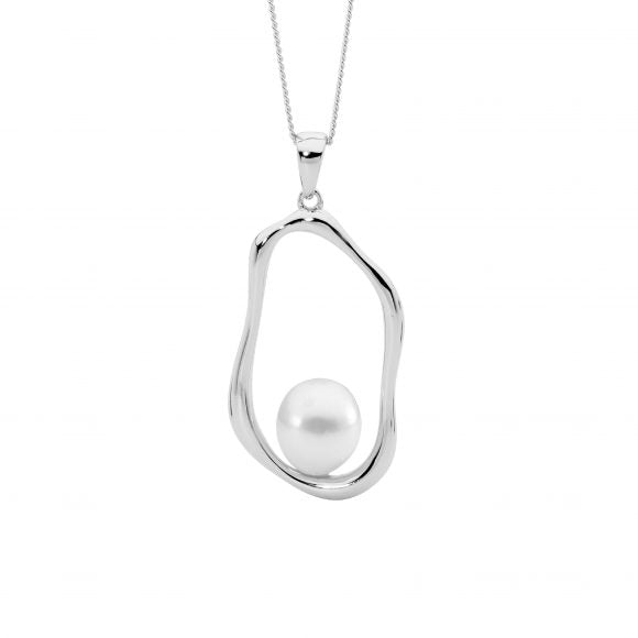 Ellani Sterling Silver Freshwater Pearl Necklace