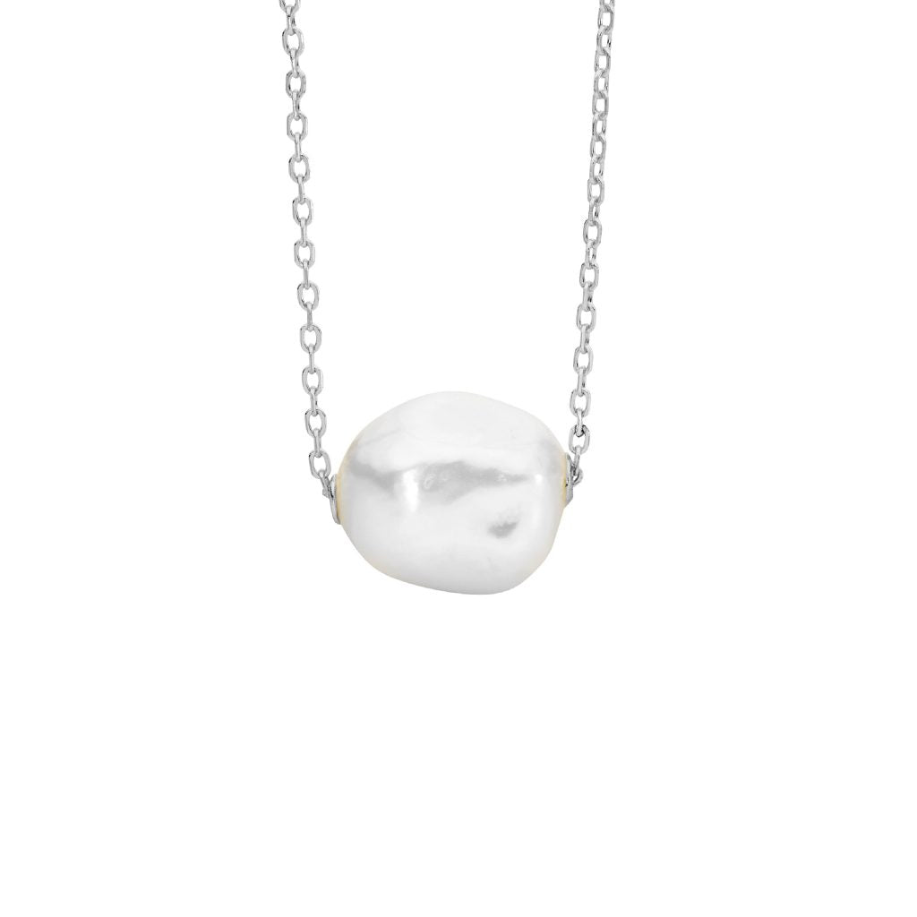 Ellani Sterling Silver Pearl Necklace