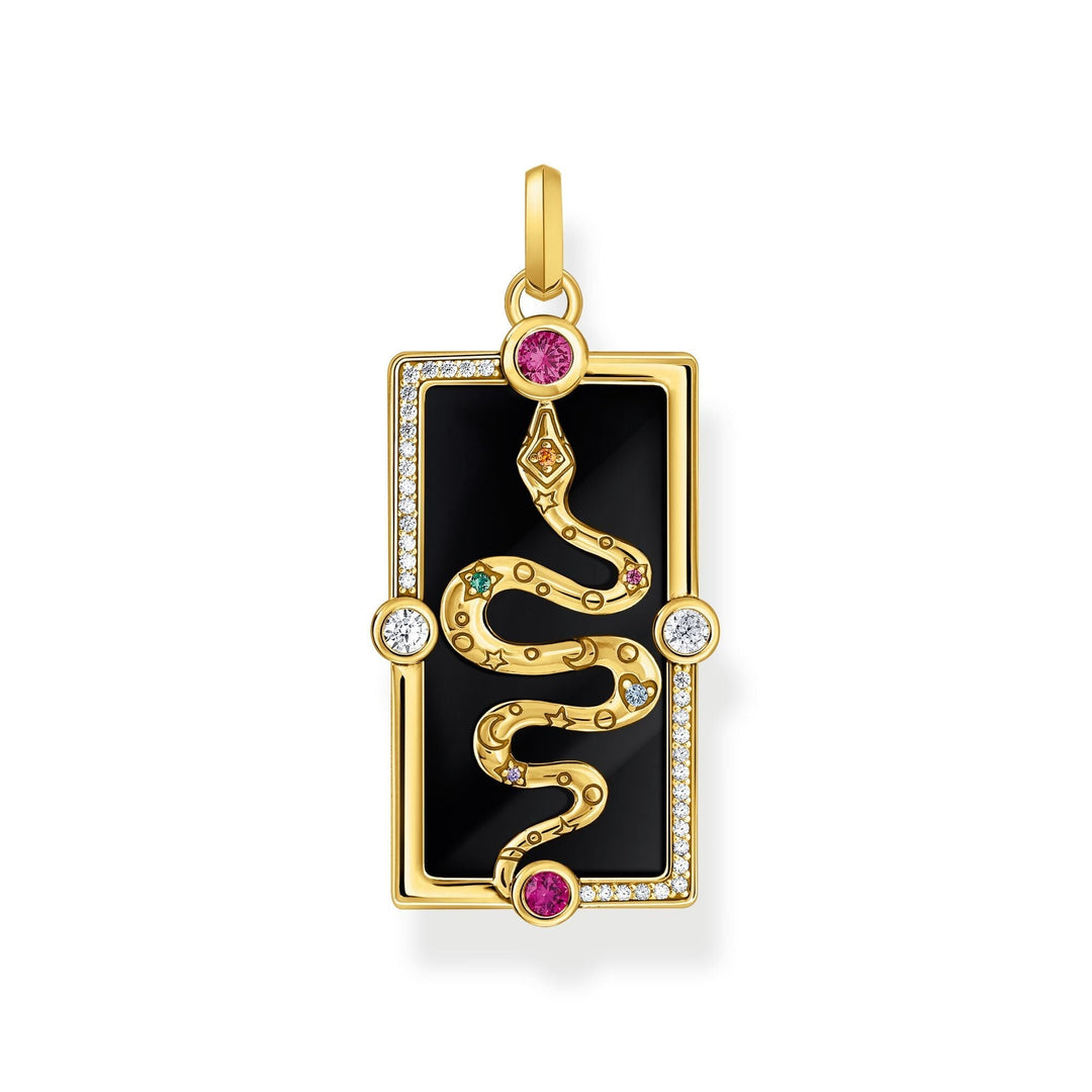 THOMAS SABO Gold Cosmic Pendant with Snake and Stones