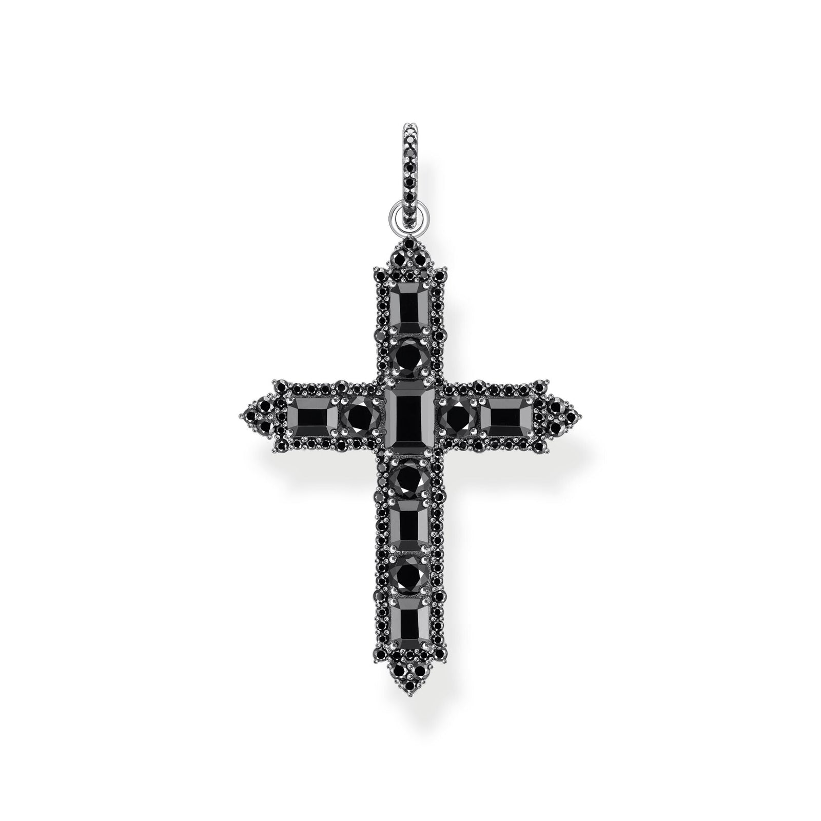 THOMAS SABO Blackened cross pendant with zirconia - B & S Lyncris Jewellers