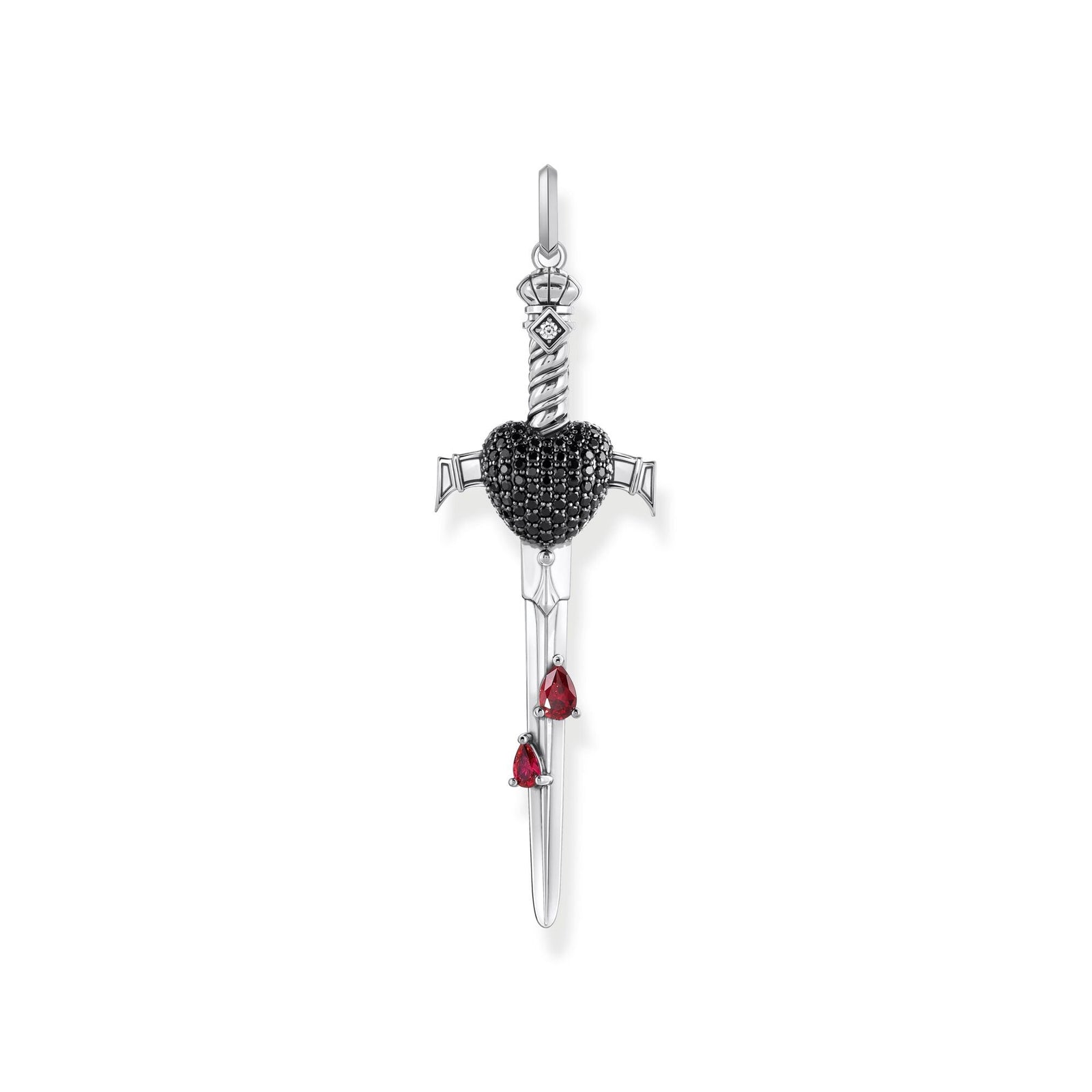 THOMAS SABO Sword pendant with black and red stones - B & S Lyncris Jewellers