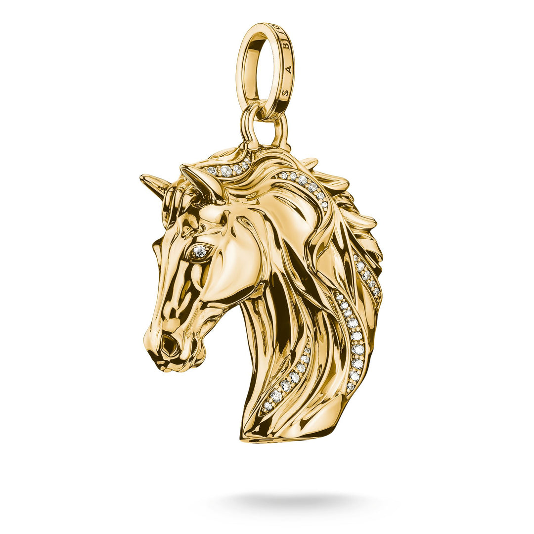 THOMAS SABO Gold Horse Pendant with Zirconia - B &amp; S Lyncris Jewellers