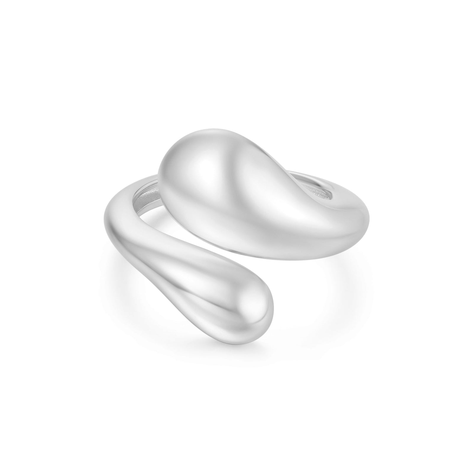 Ania Haie Silver Sculptural Crossover Ring - B & S Lyncris Jewellers