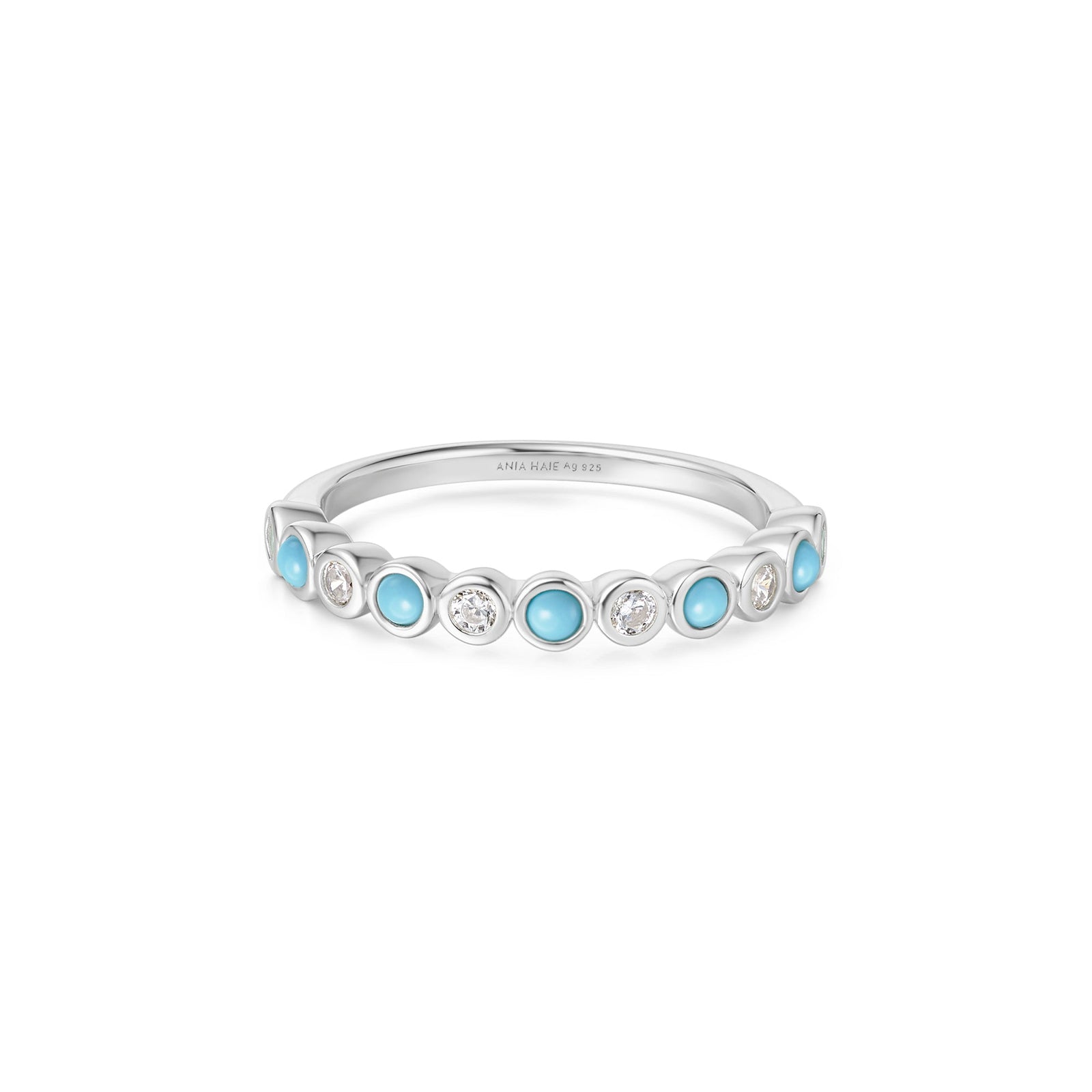 Ania Haie Silver Bezel Lab Created Turquoise Ring - B & S Lyncris Jewellers