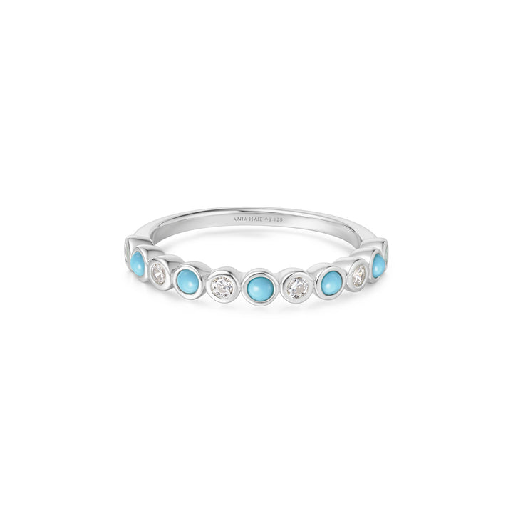 Ania Haie Silver Bezel Lab Created Turquoise Ring