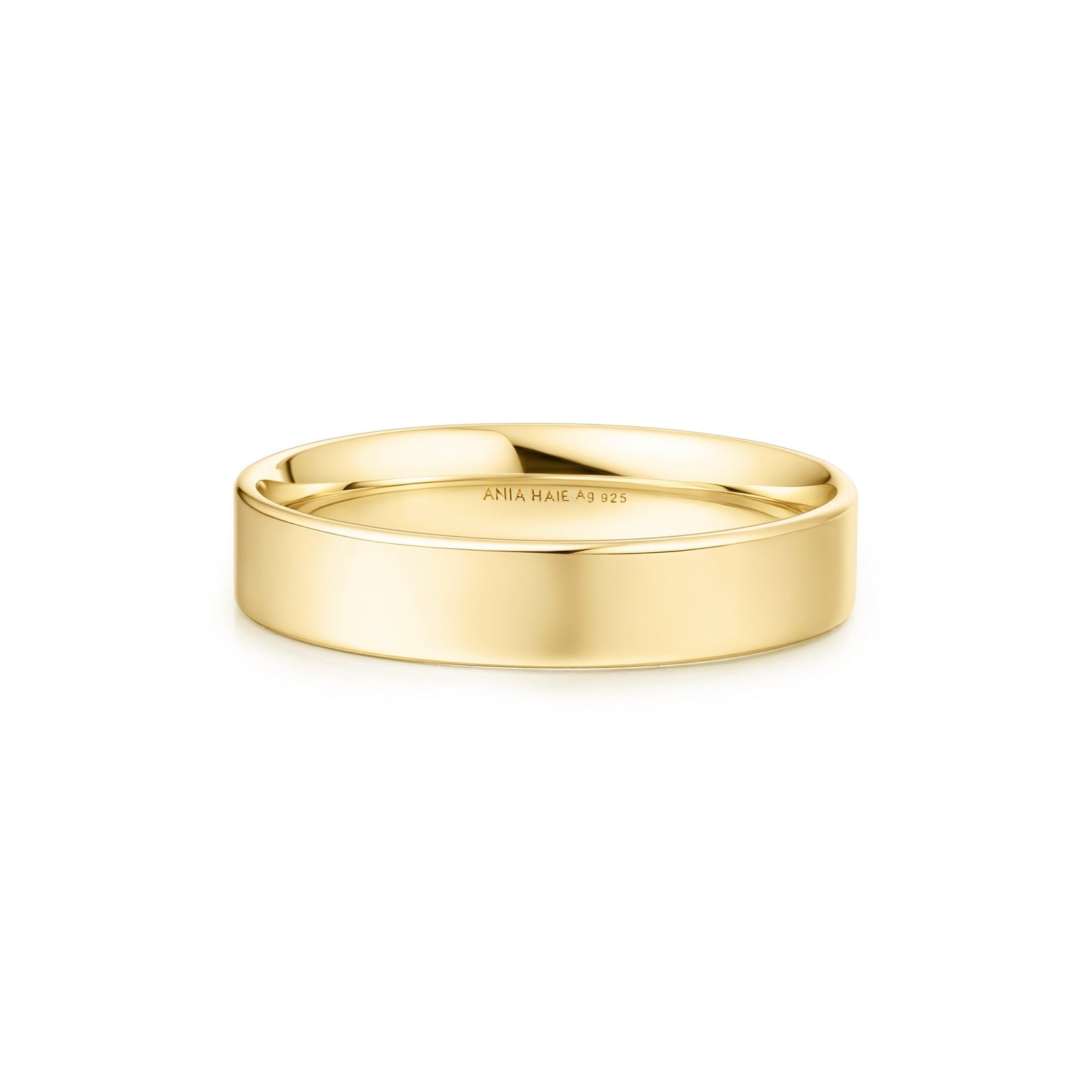 Ania Haie Gold Smooth Band 4mm - B & S Lyncris Jewellers