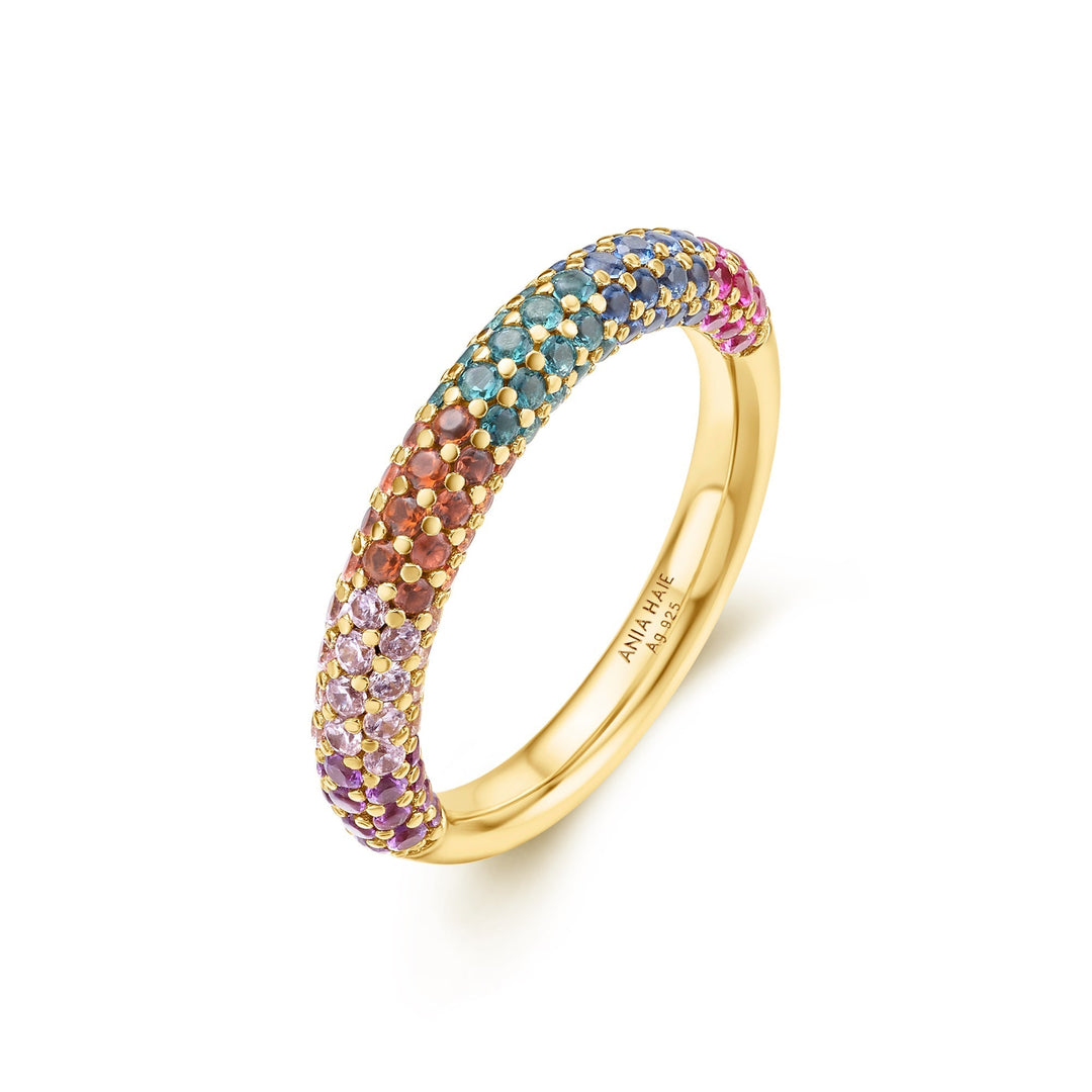 Ania Haie Gold Rainbow Pave Ring