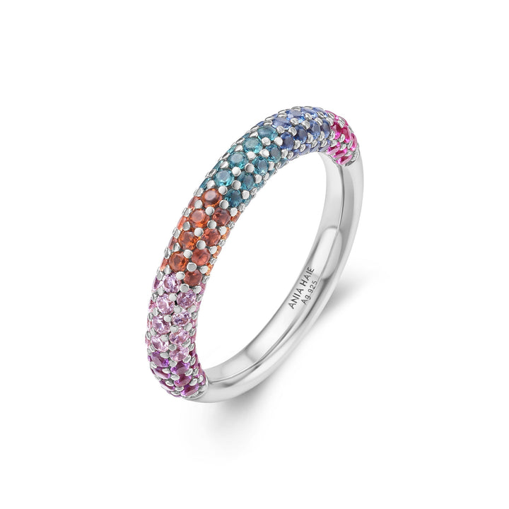 Ania Haie Silver Rainbow Pave Ring