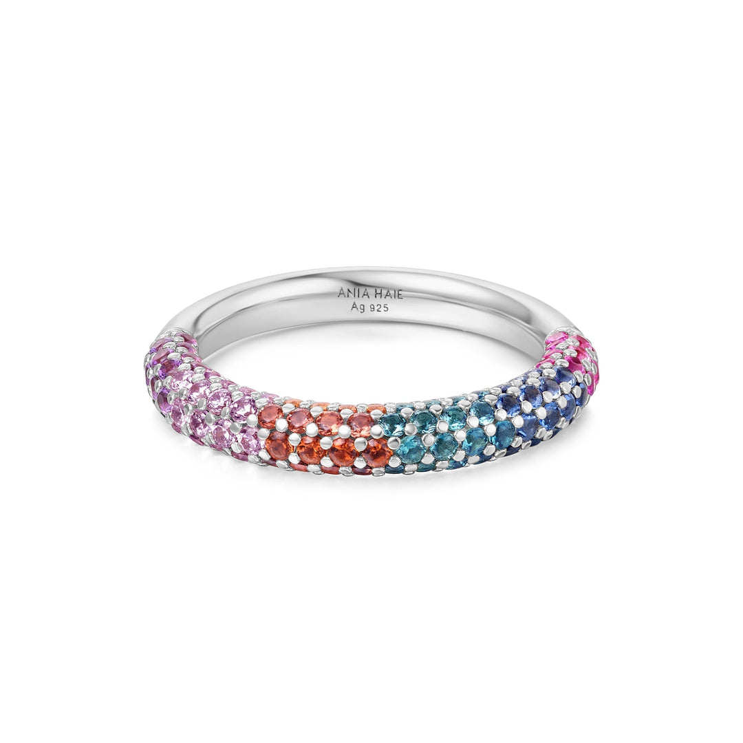 Ania Haie Silver Rainbow Pave Ring