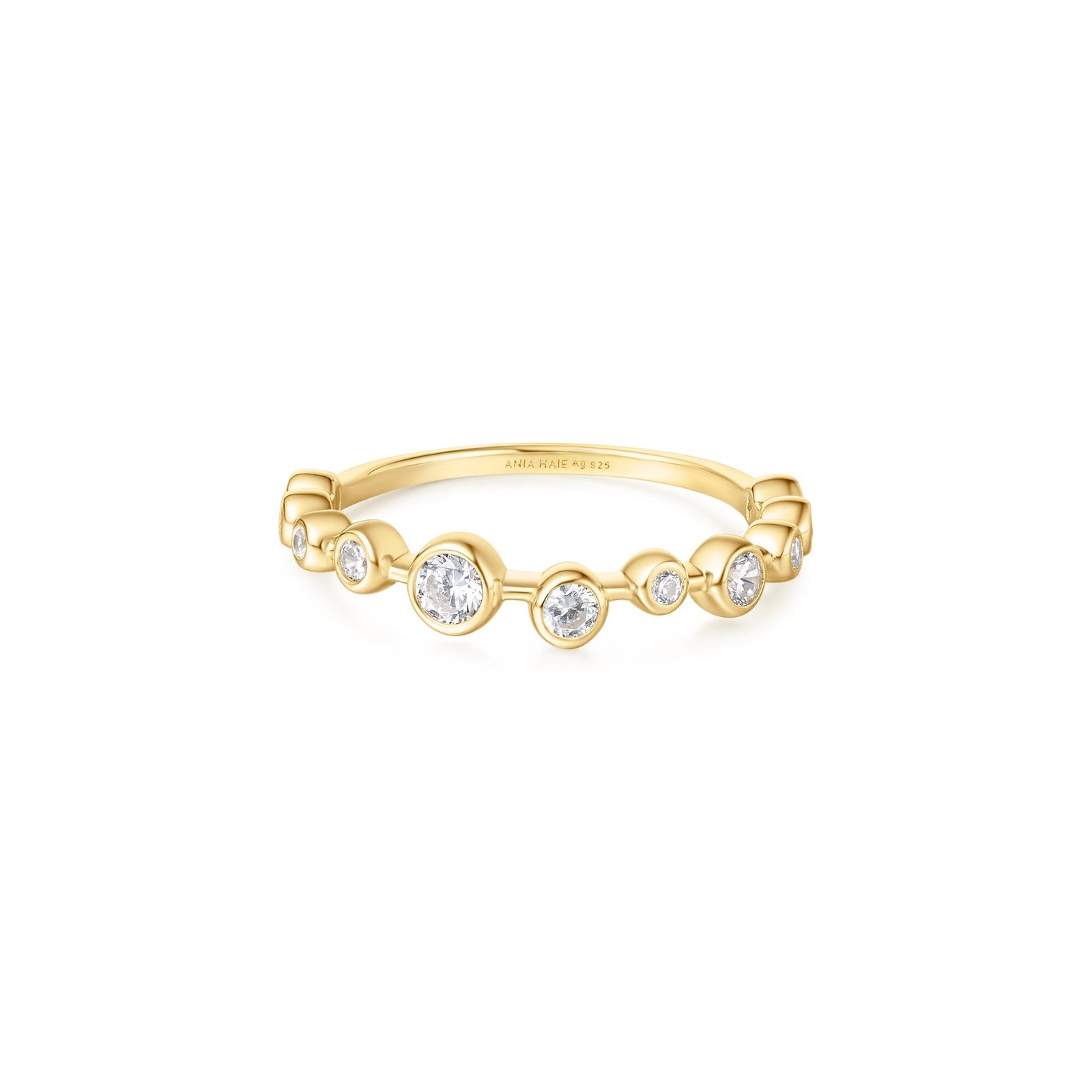 Ania Haie Gold Bezel Cubic Zirconia Zig-Zag Ring - B & S Lyncris Jewellers