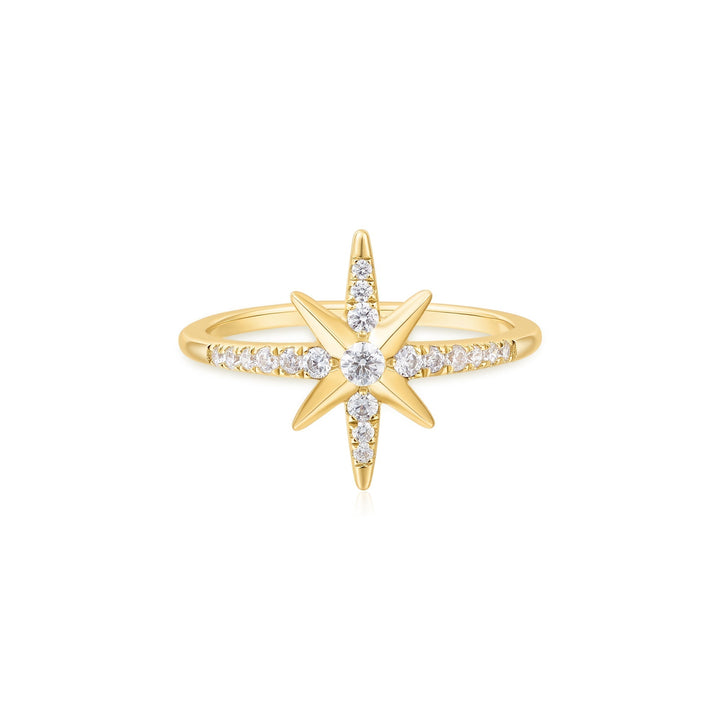 Ania Haie Gold Eight-Pointed Star Signet Ring
