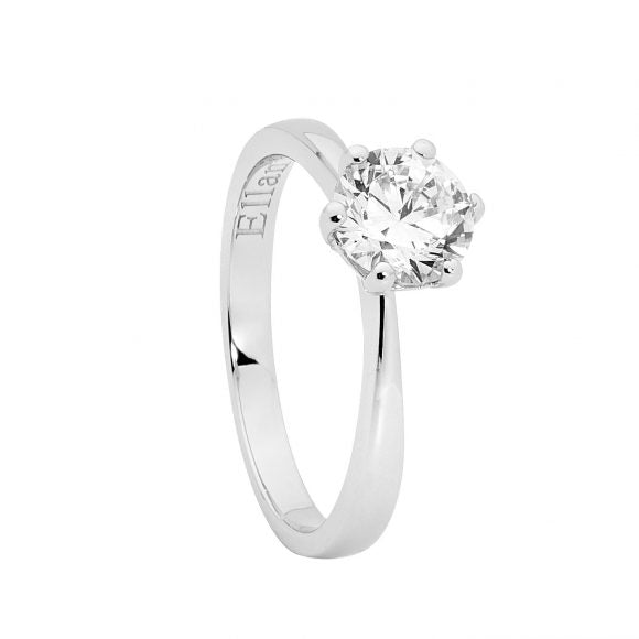 Ellani Sterling Silver Solitaire Ring