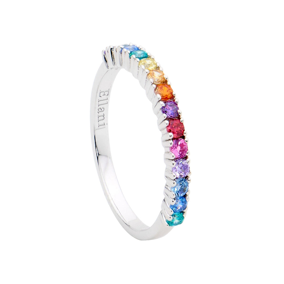Ellani Sterling Silver Colourful Ring