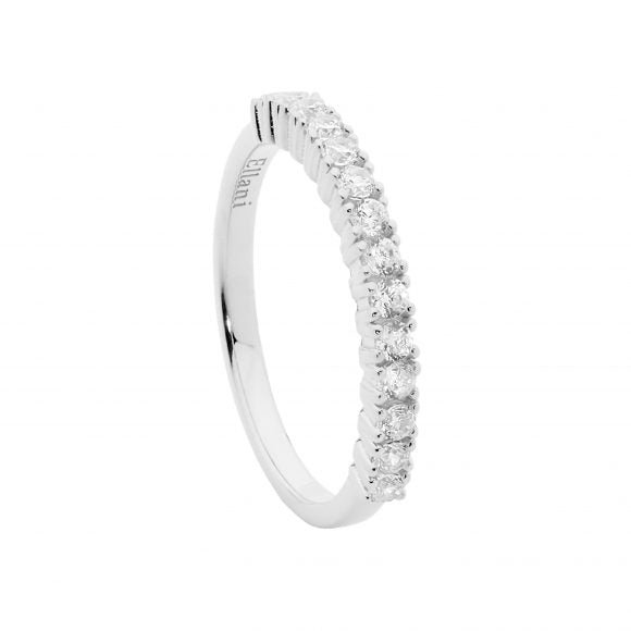 Ellani Sterling Silver CZ Eternity Ring