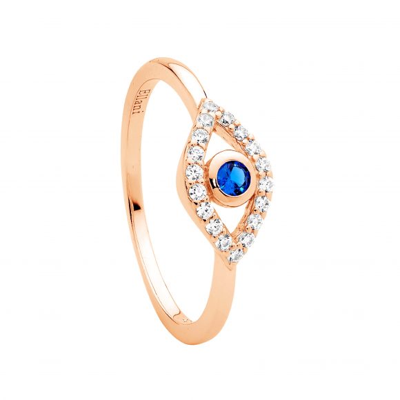 Ellani Rose Gold Evil Eye Ring