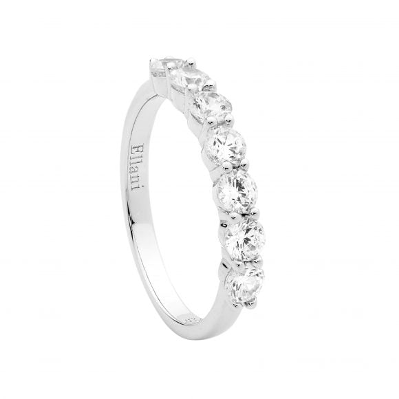 Ellani Sterling Silver CZ Eternity Ring