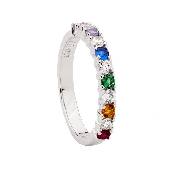 Ellani Sterling Silver Colourful Ring