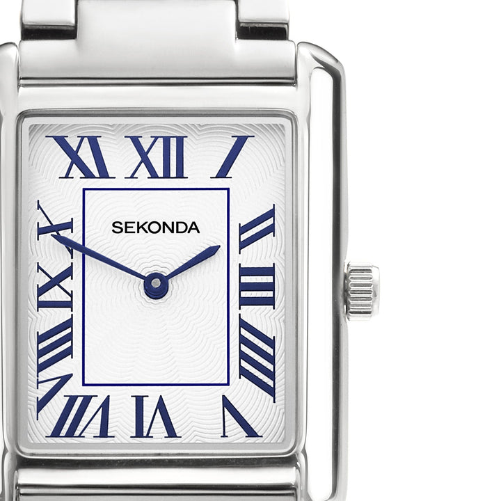 Sekonda Mens Clement Guilloche Dial Stainless Steel Bracelet 28x37mm Watch