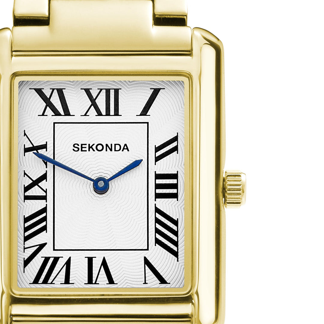 Sekonda Mens Clement Guilloche Dial Iron Plated Bracelet 28x37mm Watch