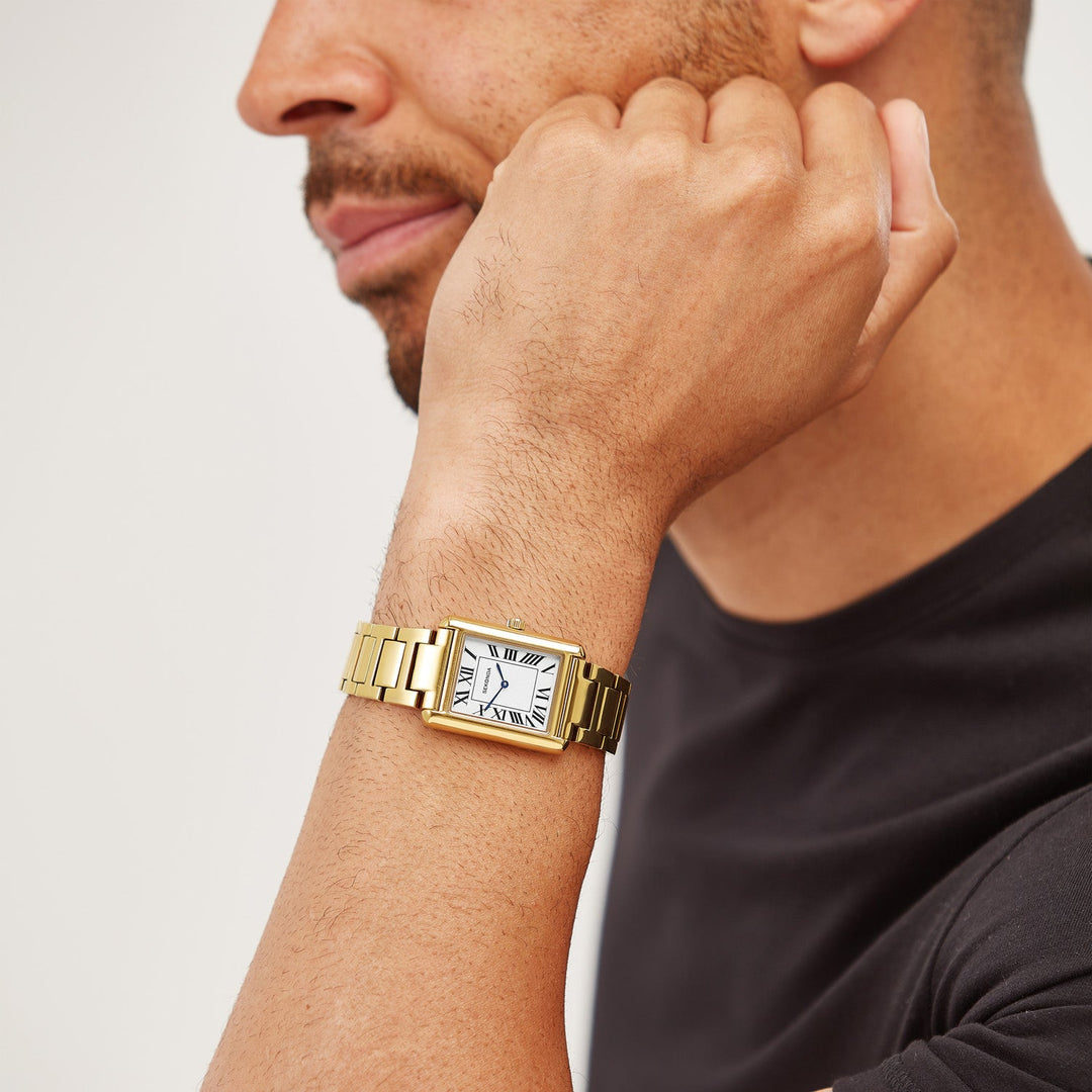 Sekonda Mens Clement Guilloche Dial Iron Plated Bracelet 28x37mm Watch