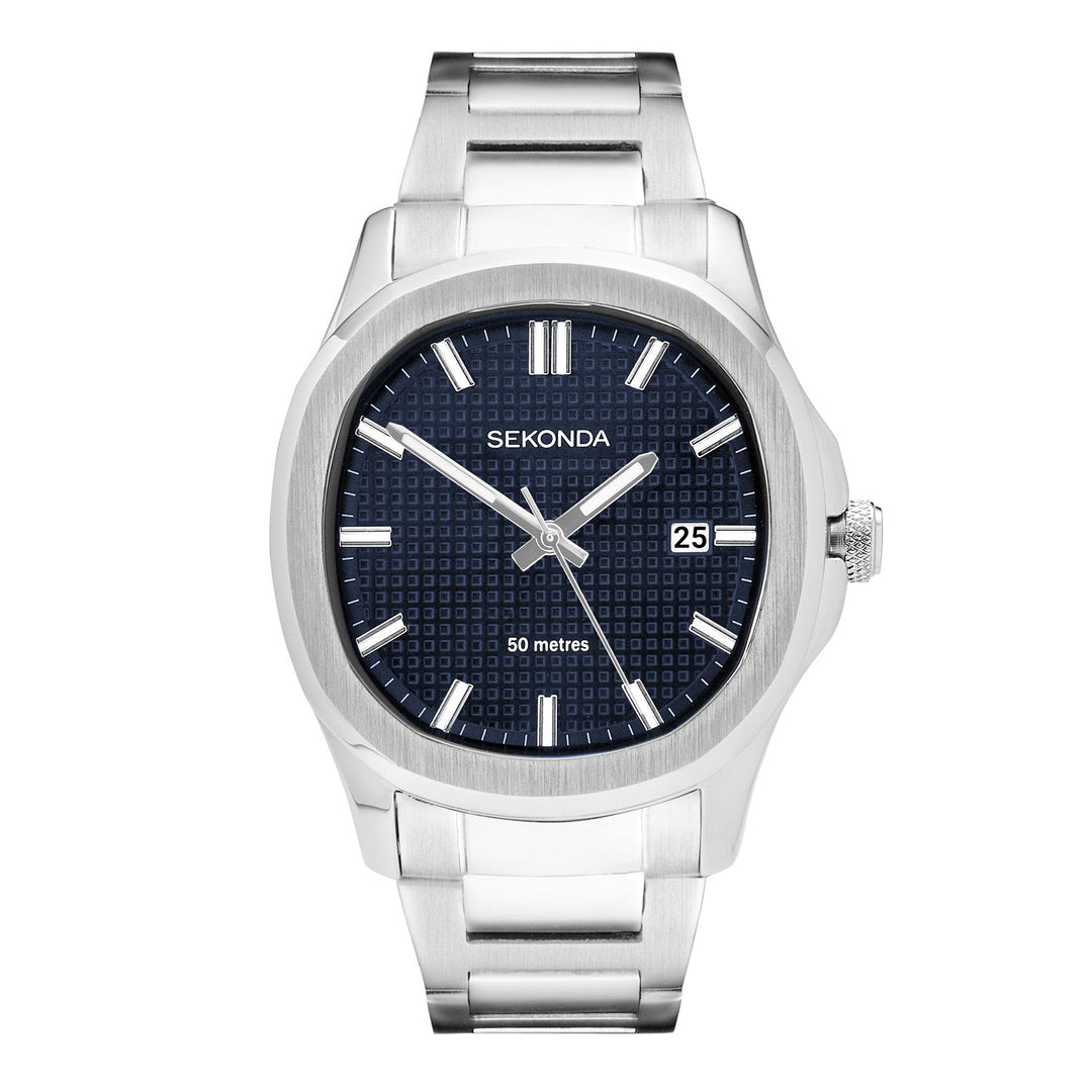 Sekonda Mens Octaire Blue Dial Stainless Steel Bracelet 40mm Watch