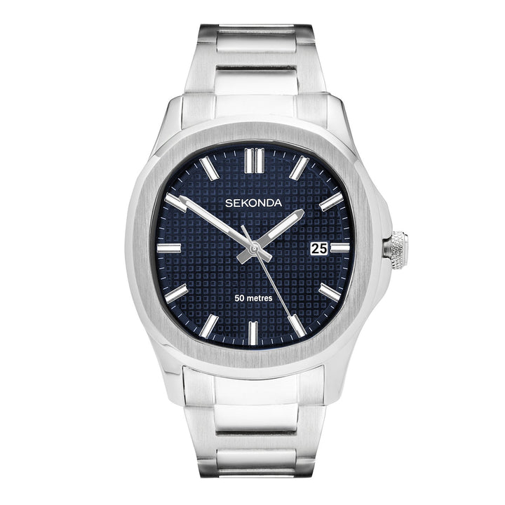Sekonda Mens Octaire Blue Dial Stainless Steel Bracelet 40mm Watch