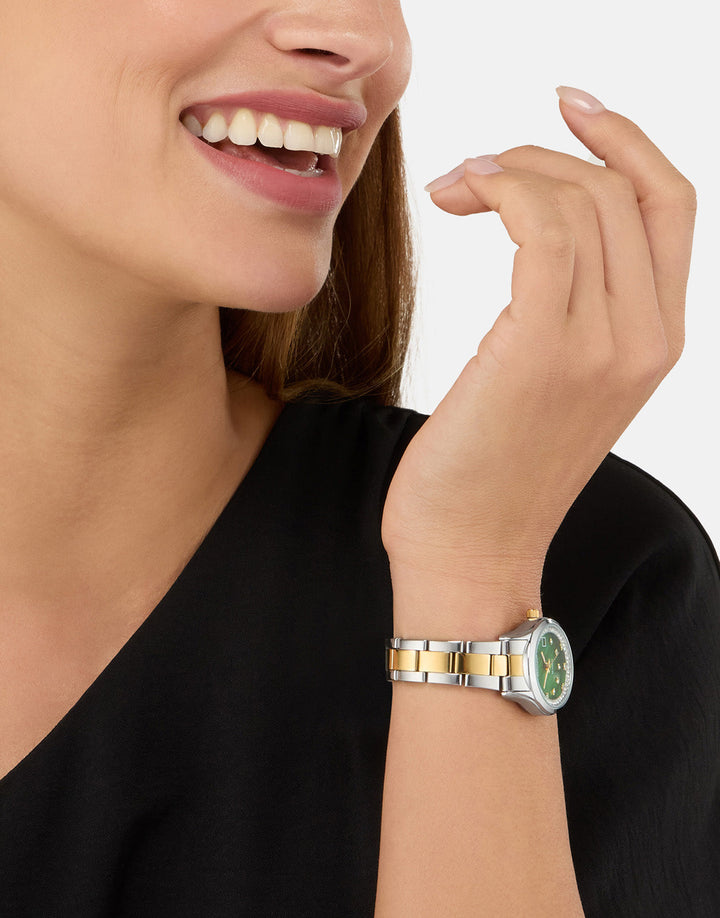 Sekonda Womens Catherine Green Dial Two-Tone Bracelet 27mm Watch