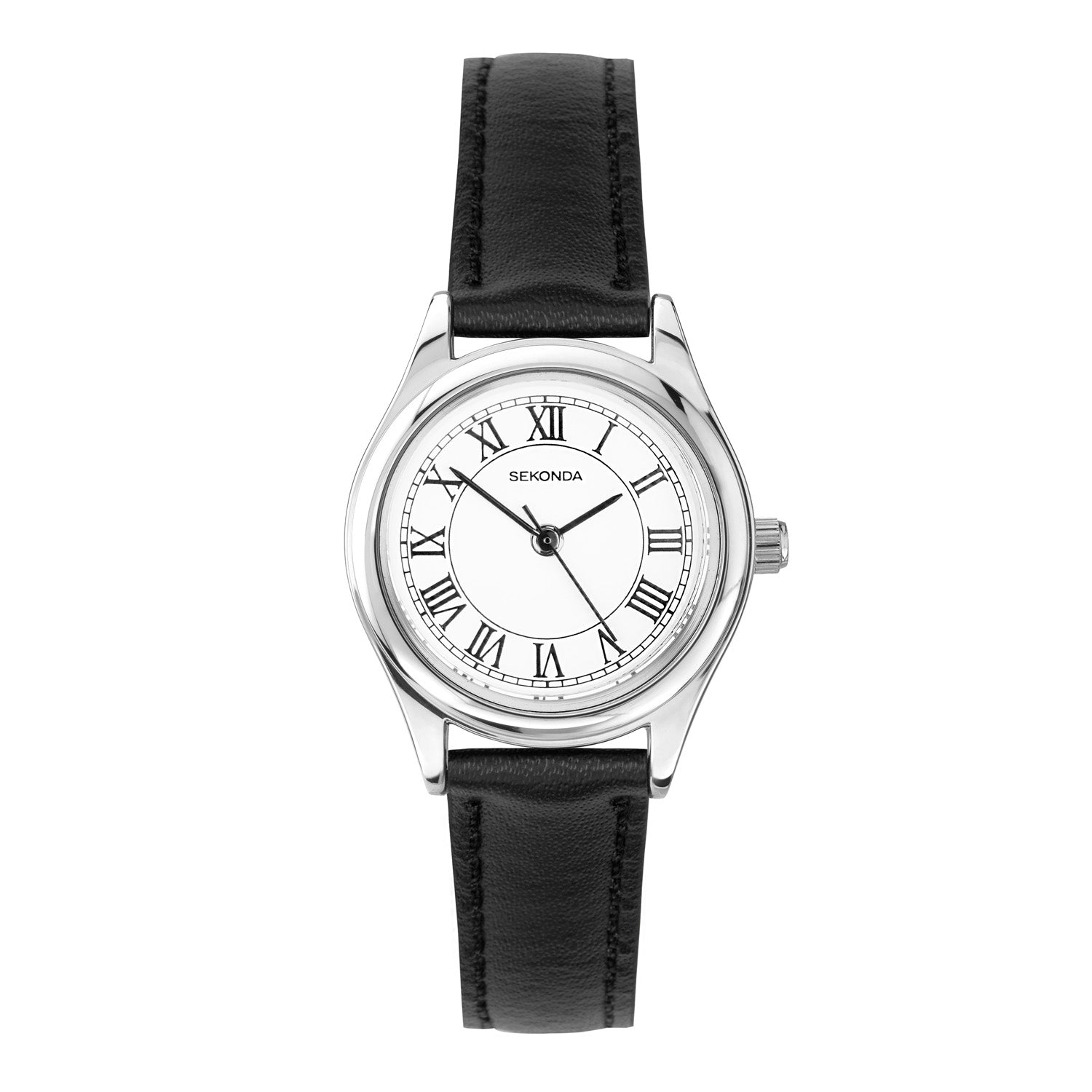 Sekonda Womens Evans White Dial Black Leather Strap 25mm Watch - B & S Lyncris Jewellers