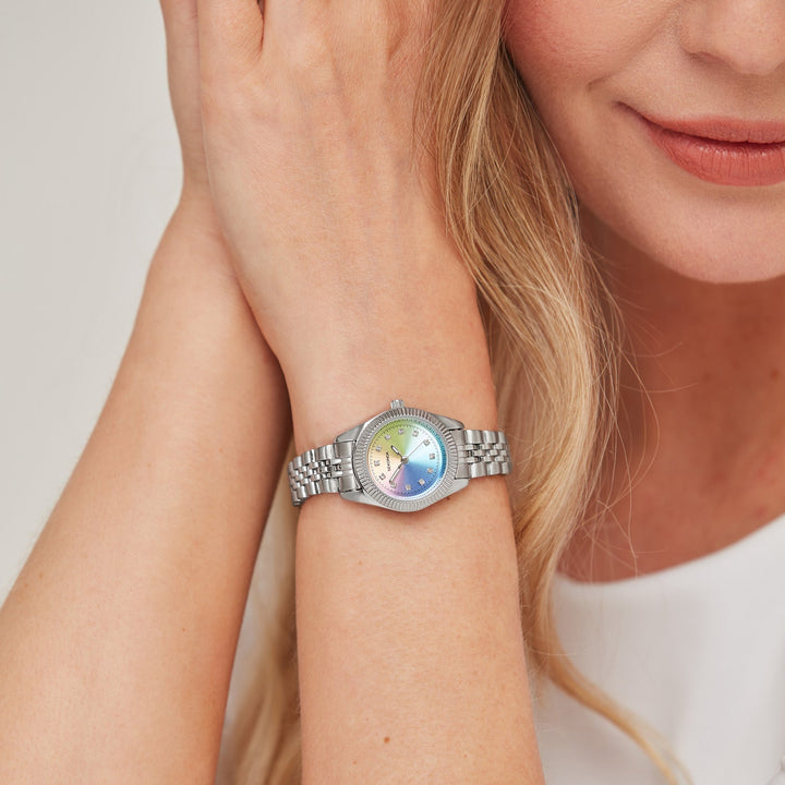 Sekonda Womens Francis Rainbow Dial Stainless Steel Bracelet 26mm Watch