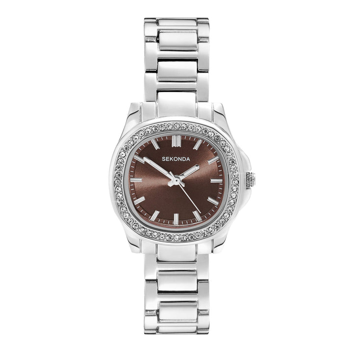 Sekonda Womens Octaire Mocha Dial Stainless Steel Bracelet 30mm Watch