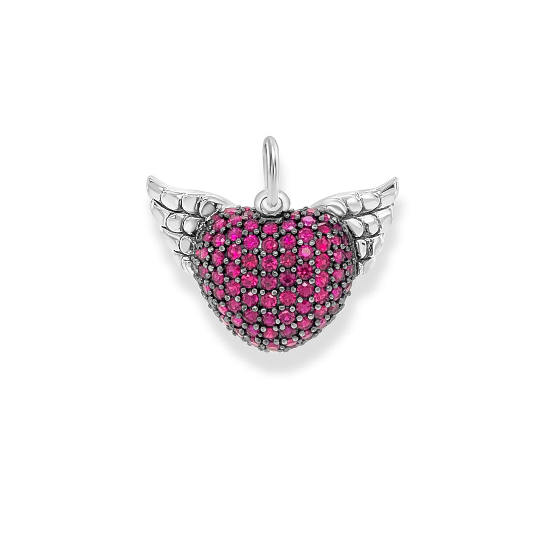 THOMAS SABO Charm Pendant Winged Heart Red Small