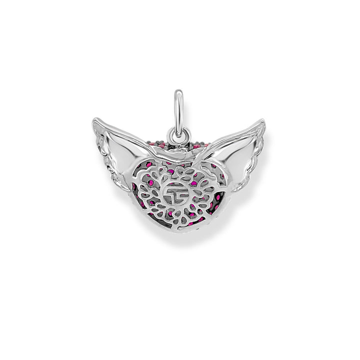 THOMAS SABO Charm Pendant Winged Heart Red Small