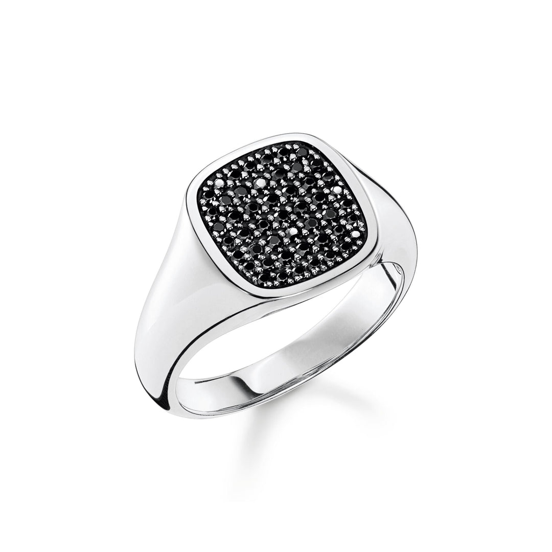 THOMAS SABO Ring with black stones silver