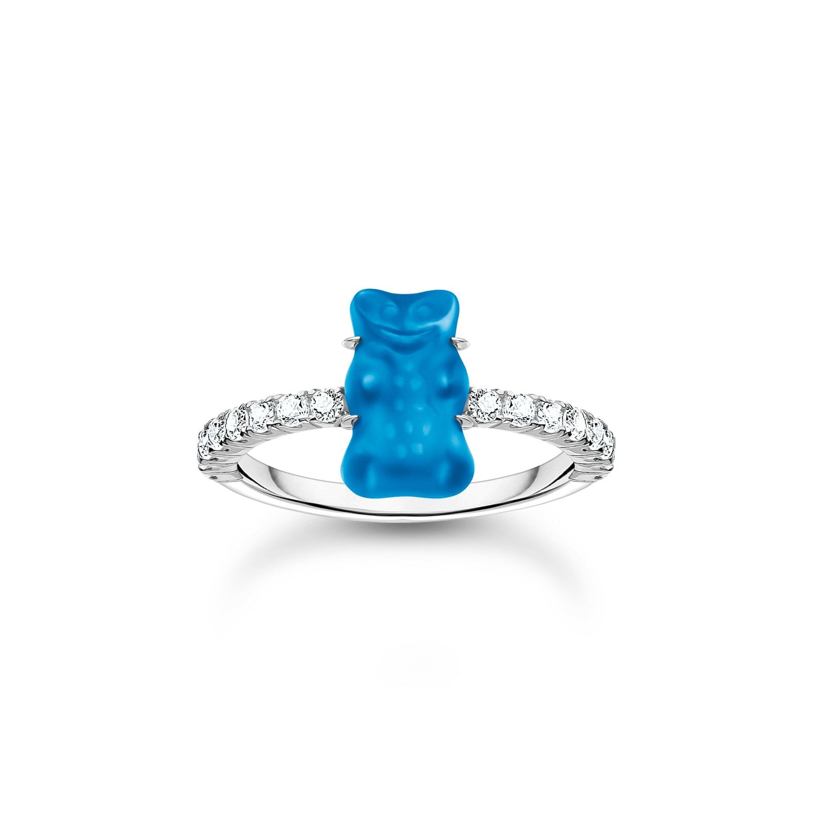 THOMAS SABO Ring with blue mini sized goldbears and zirconia - B & S Lyncris Jewellers