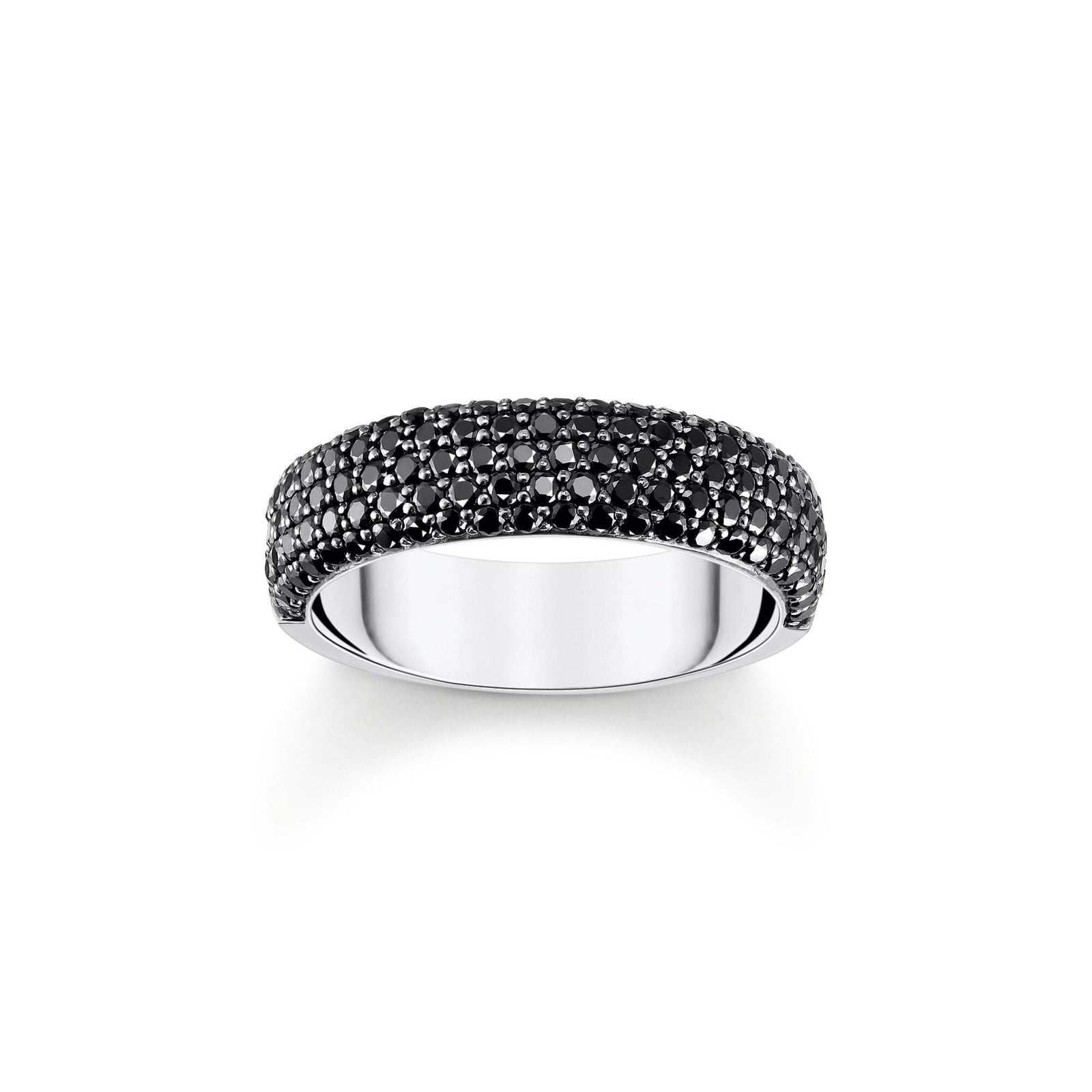 THOMAS SABO Chunky band ring with black zirconia - B & S Lyncris Jewellers