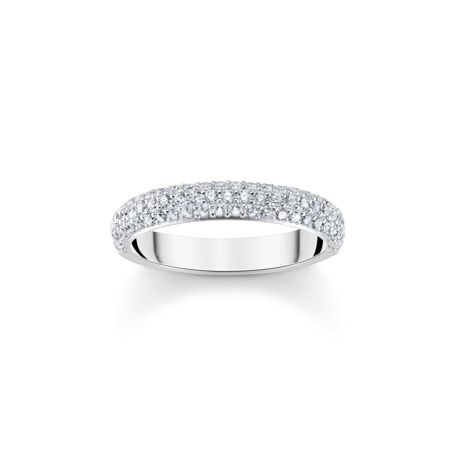 THOMAS SABO Thin band ring with white zirconia small - B & S Lyncris Jewellers