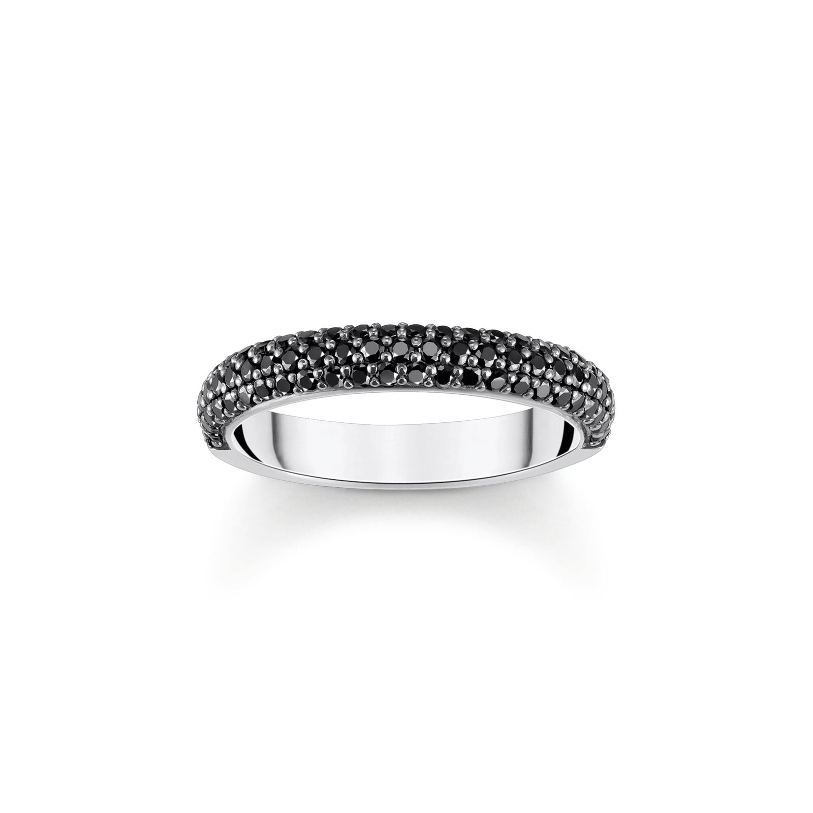 THOMAS SABO Thin band ring with black zirconia - B & S Lyncris Jewellers
