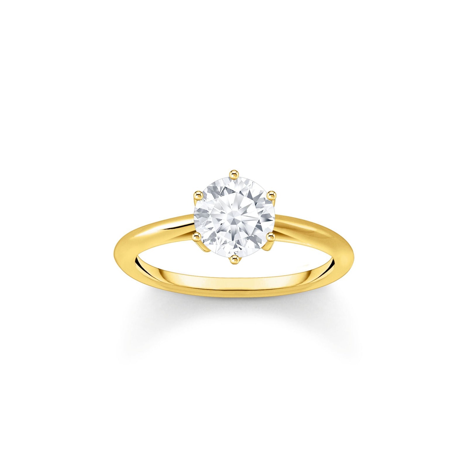 THOMAS SABO Ring with white zirconia in brilliant cut gold - B & S Lyncris Jewellers