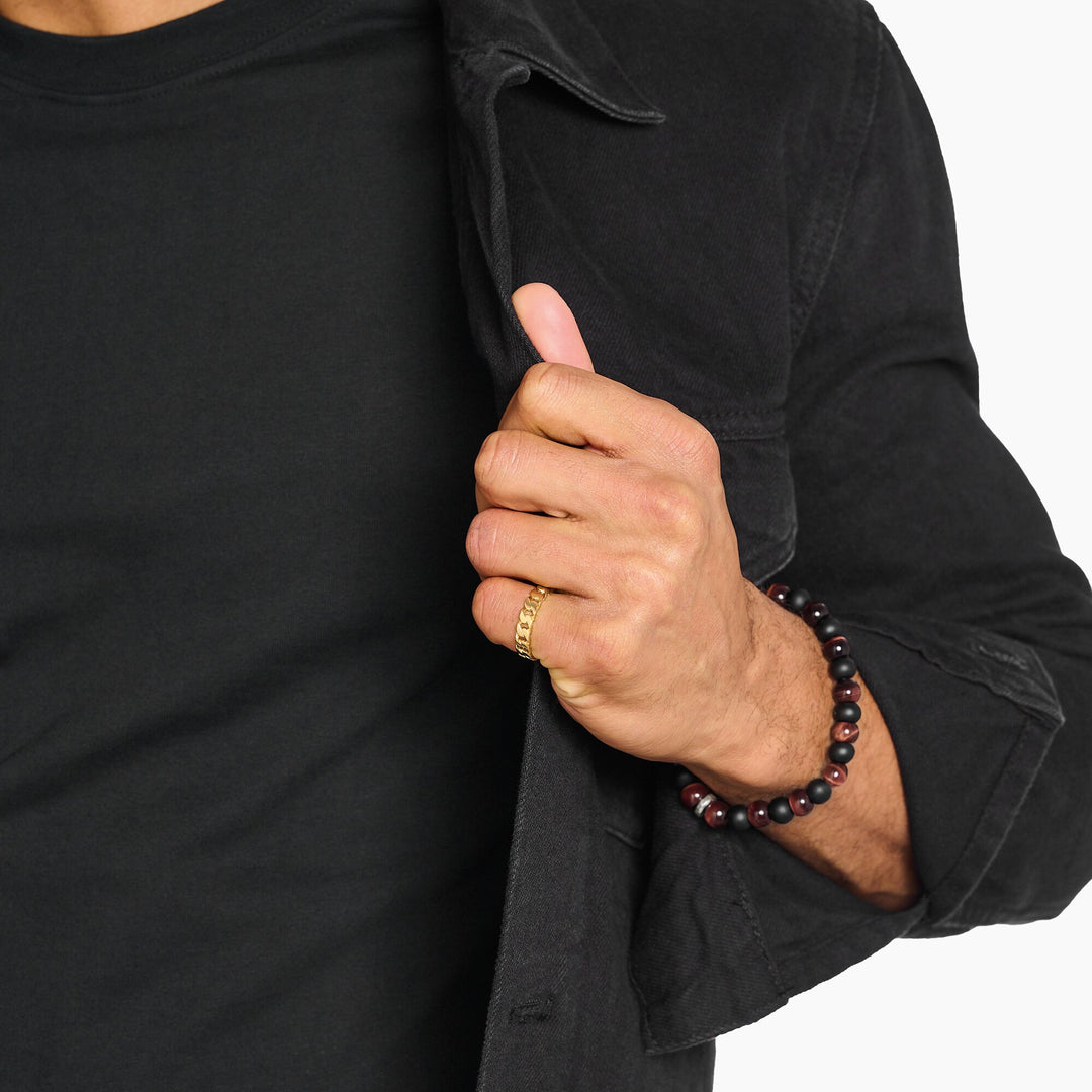 THOMAS SABO Gold-plated chain link rings